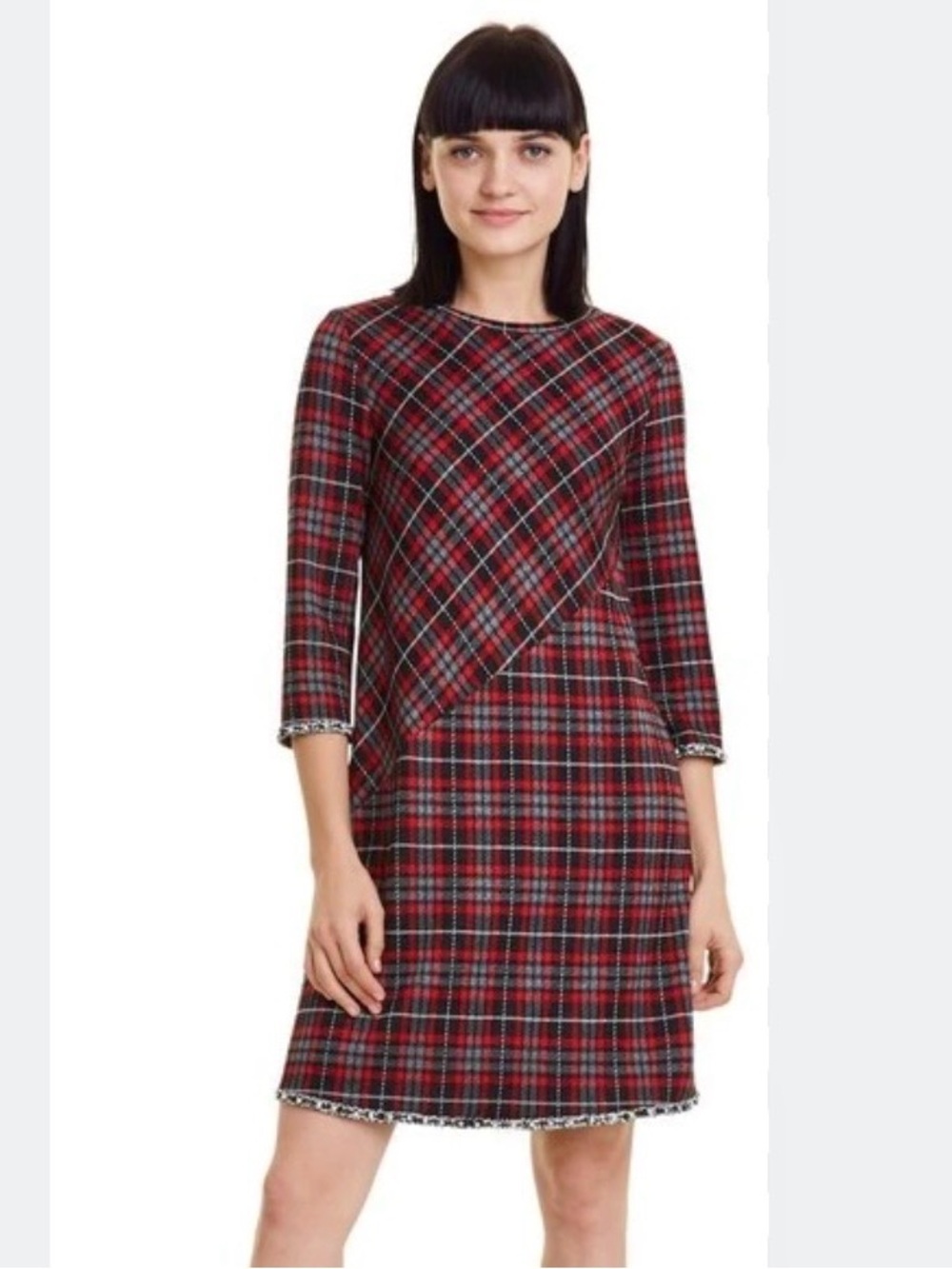 Desigual red and black plaid dress